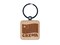 China with Waving Flag Cute Engraved Wood Square Keychain Tag Charm
